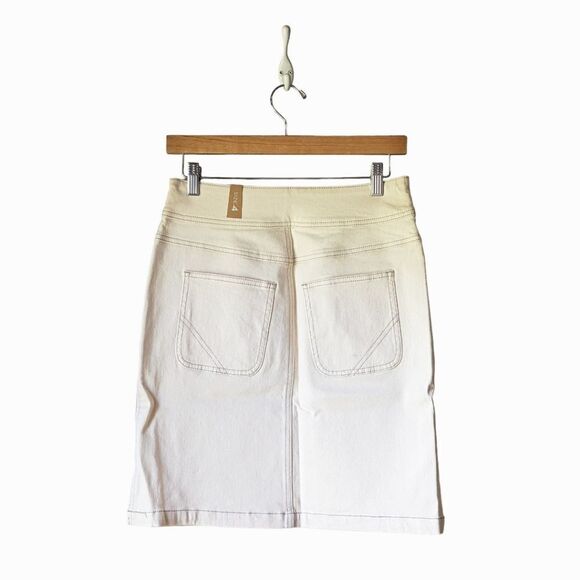 PRANA NWT Broadway Denim Stretch Skirt sz 4 in Natural - Picture 8 of 12